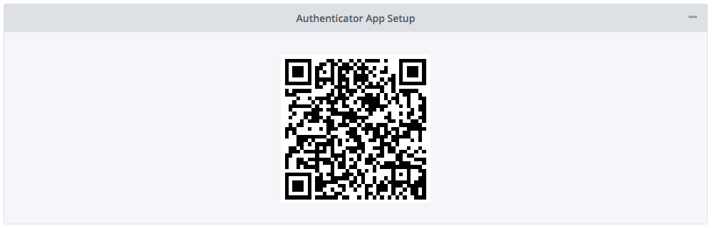 QR code for setting up 2FA