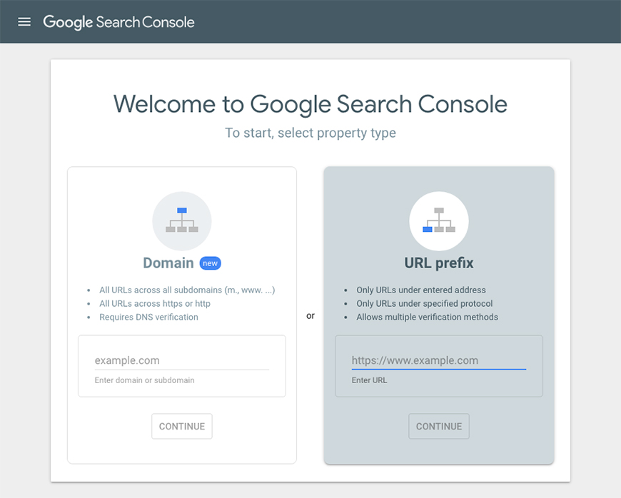 Add Domain to Google Search Console