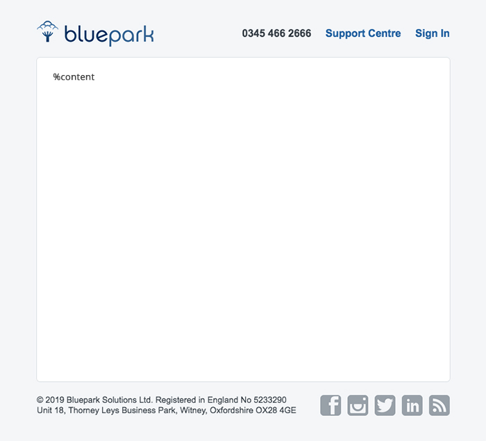 Bluepark Email Wrapper