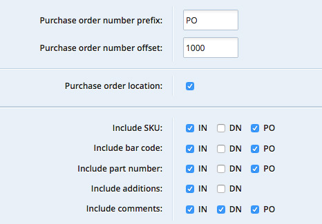 Purchase Order Configuration