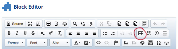 The add a table icon