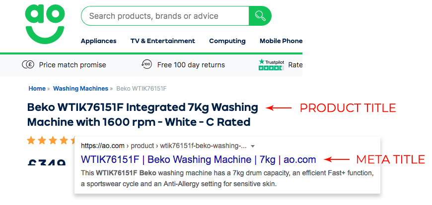 AO.com Meta Tags - Beko product