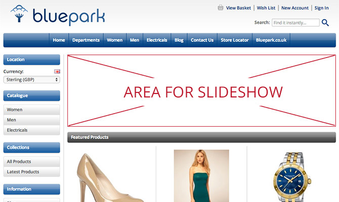 Area for slideshow