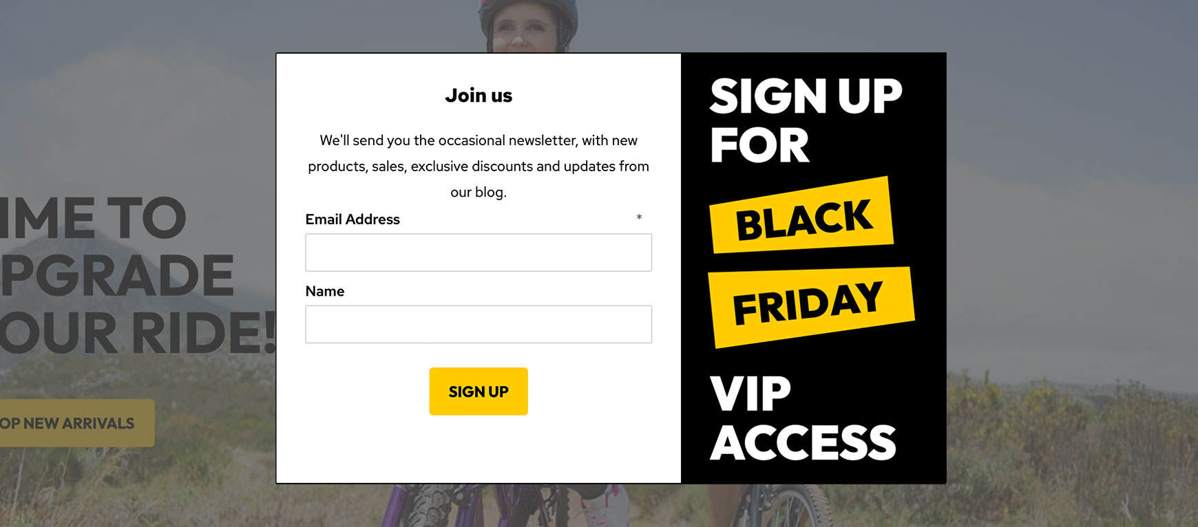 Black Friday Email Popup