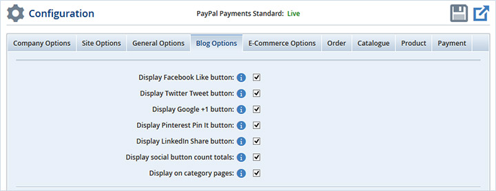 Blog social share buttons
