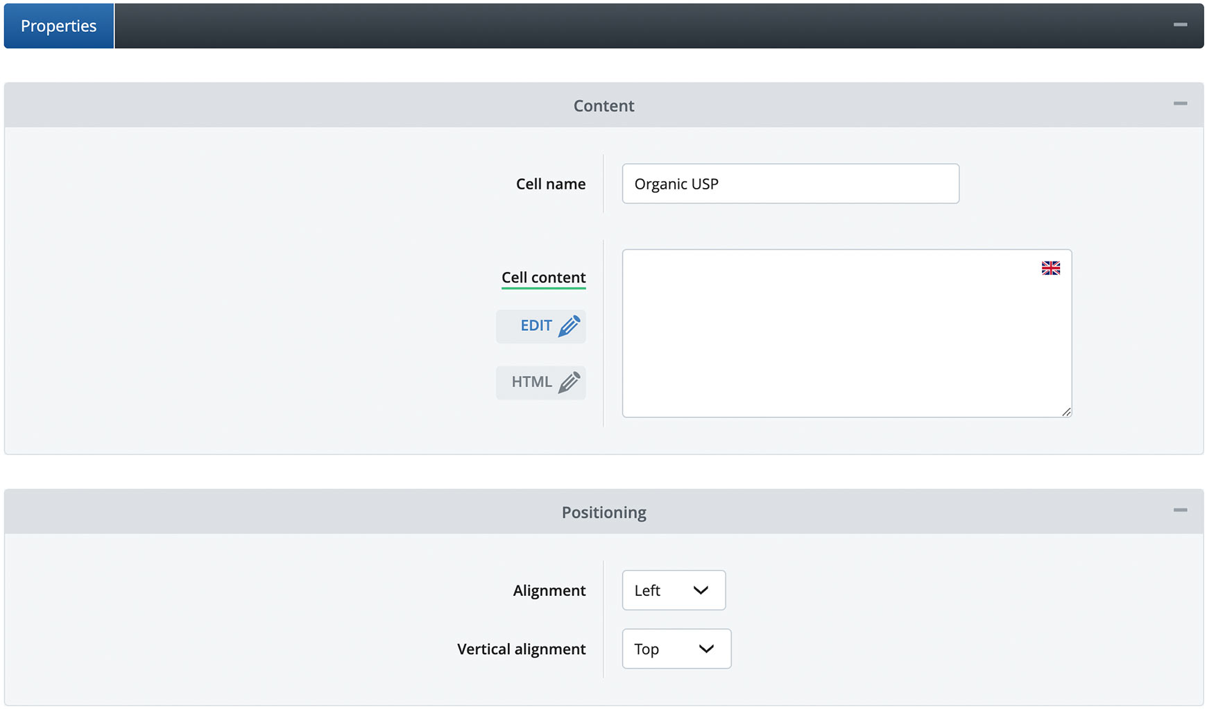 V2 Columns block Cells Editor