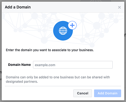 Facebook add a domain