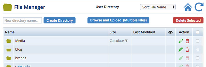 File Manager calculate