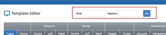 Find and Replace template feature