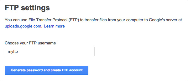 FTP settings
