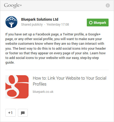 Google Plus embedded post