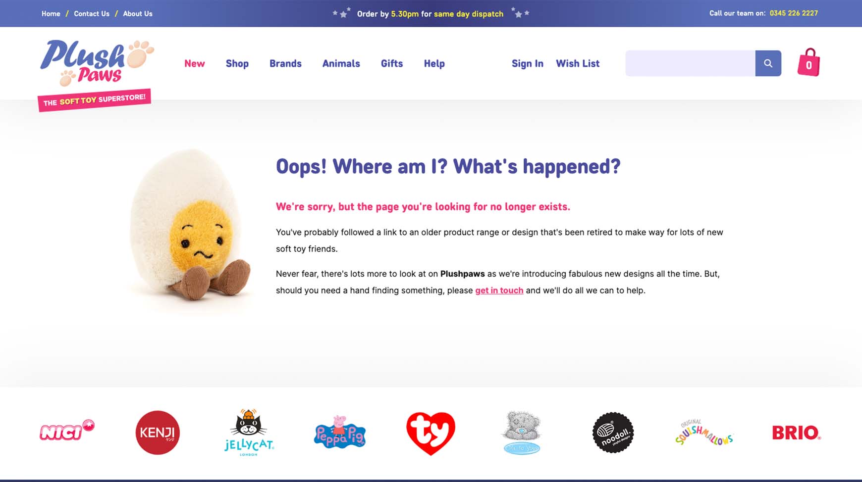Plush Paws 404 Page
