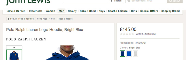 John Lewis product title