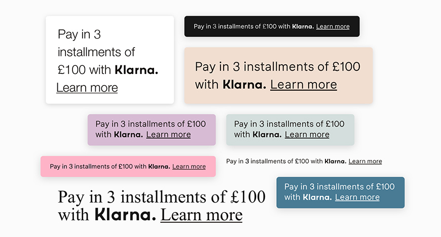 Klarna Placement Examples