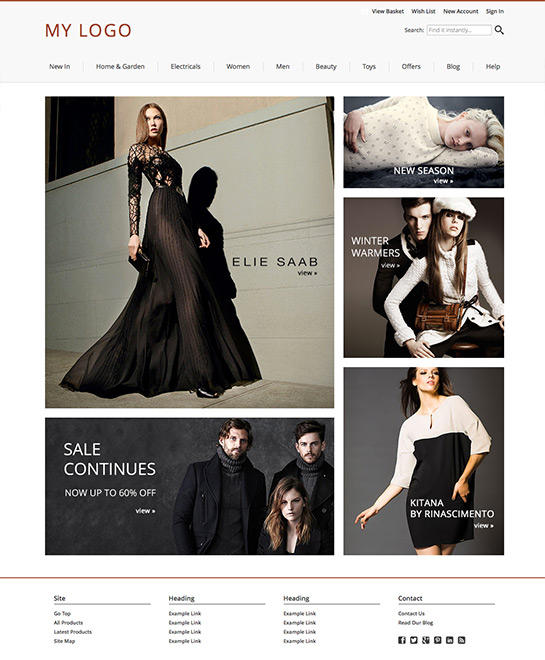 Luxury Boutique Homepage Layout