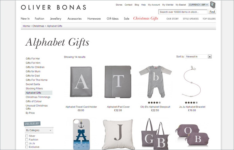 Oliver Bonas Website