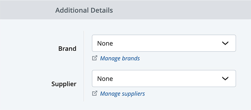 Supplier option in Product Editor