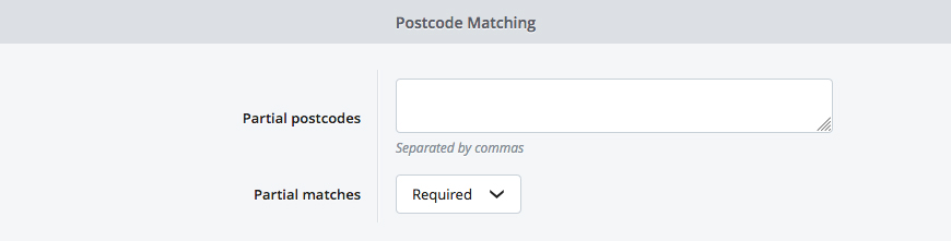 Shipping Countries - Partial Postcodes