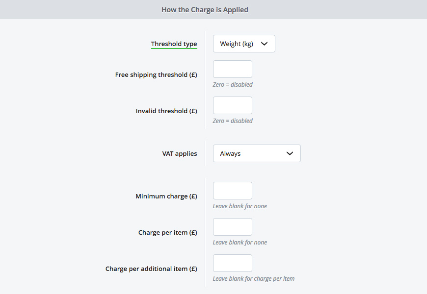 Shipping Properties - How It's Charged