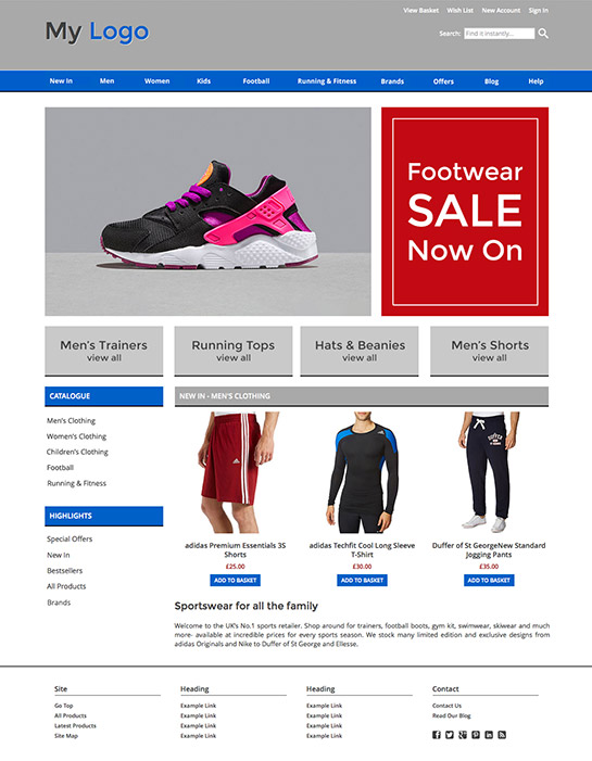 Sports Homepage Layout