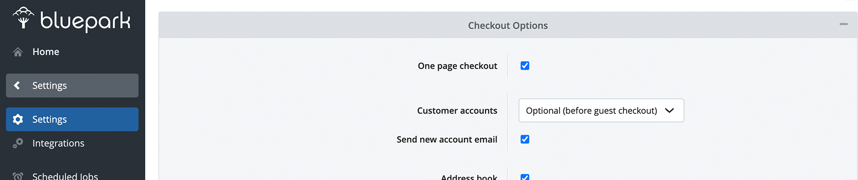 Switch on One-Page Checkout 