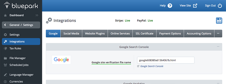 Google Search Console Verification File