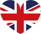 England flag in heart shape