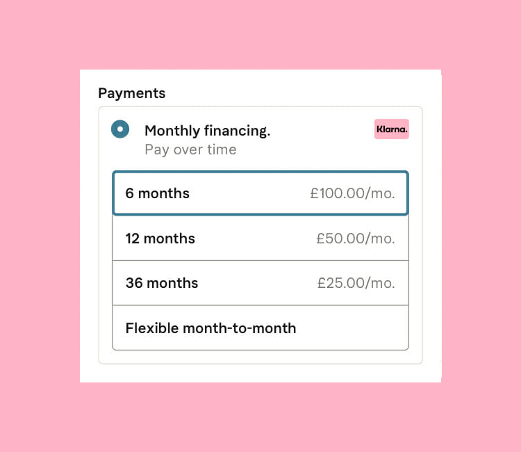 Offer financing options with Klarna Bluepark.co.uk